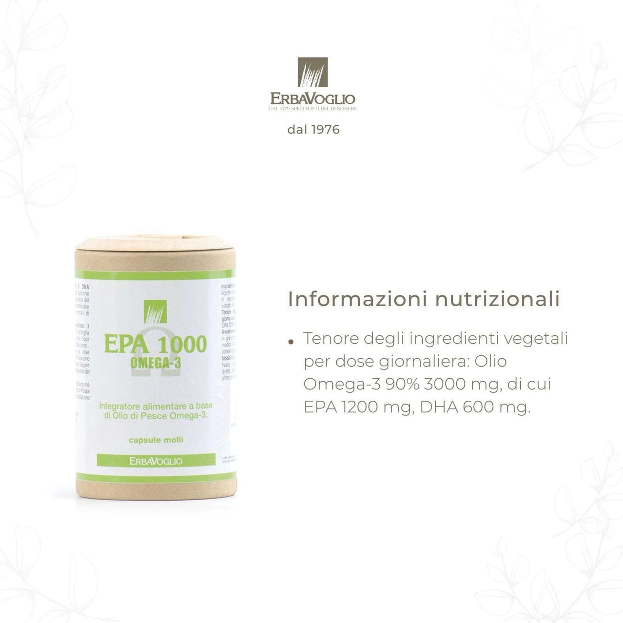 Epa 1000 Omega 3 | 60 capsules| Erbavoglio