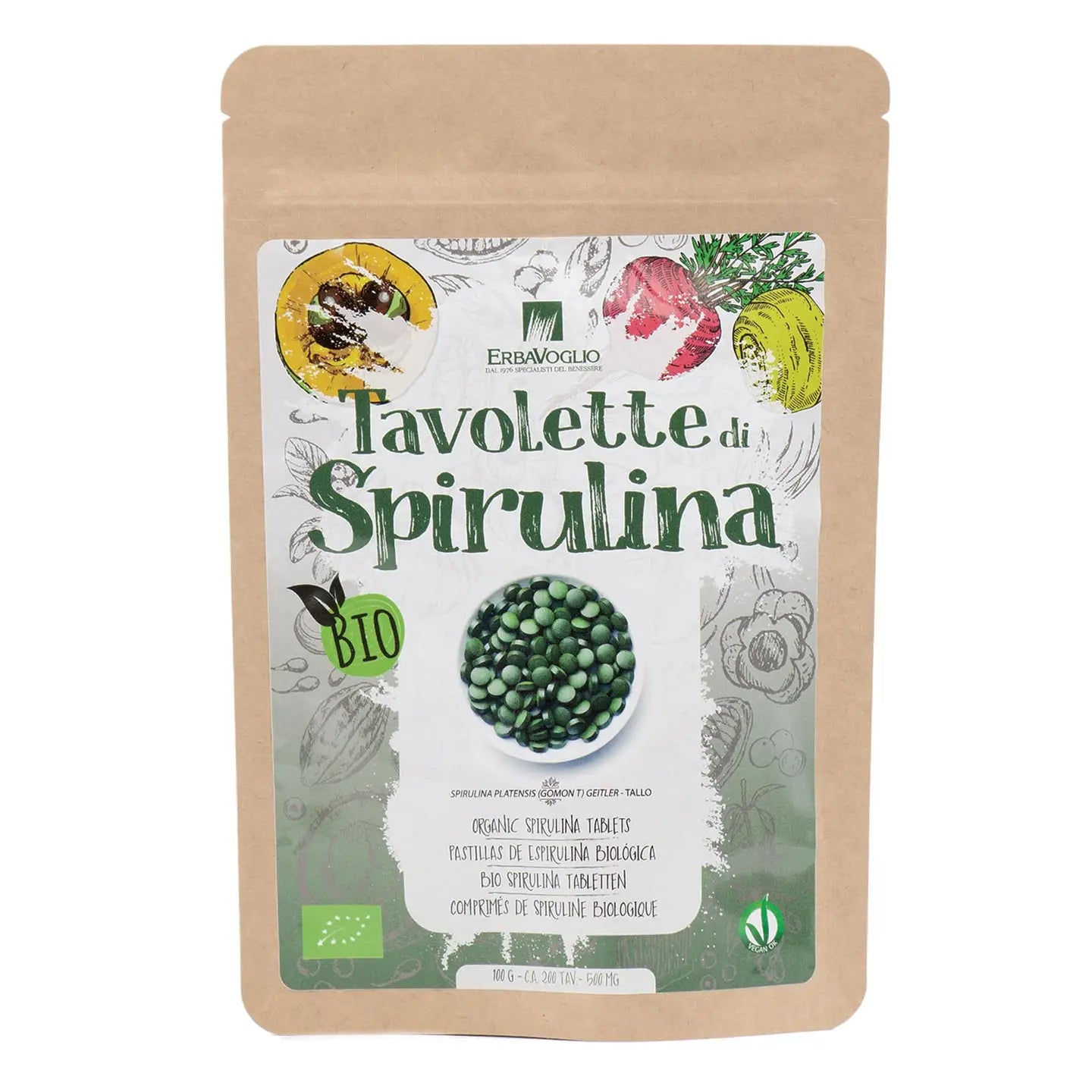 Organic Spirulina Tablets | Erbavoglio