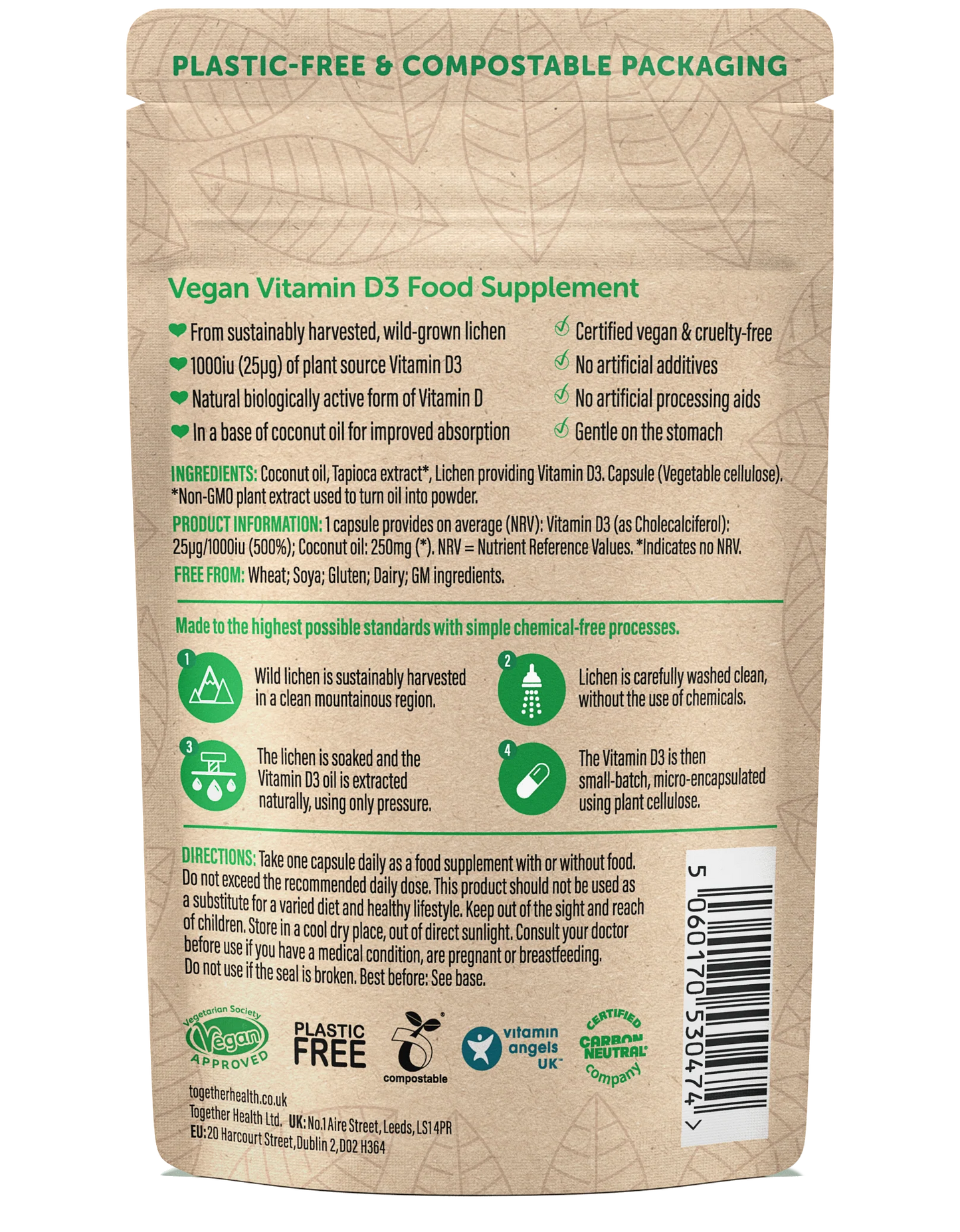 Vitamin D – Vegan D3 – 30 Capsules - Together Health