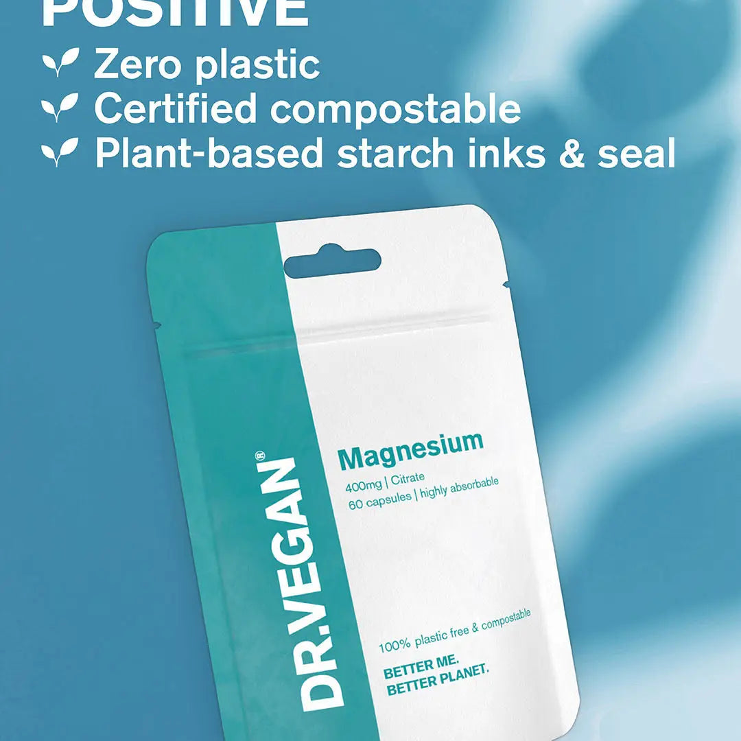 Magnesium Citrate | 400mg | 60 Capsules | Dr Vegan
