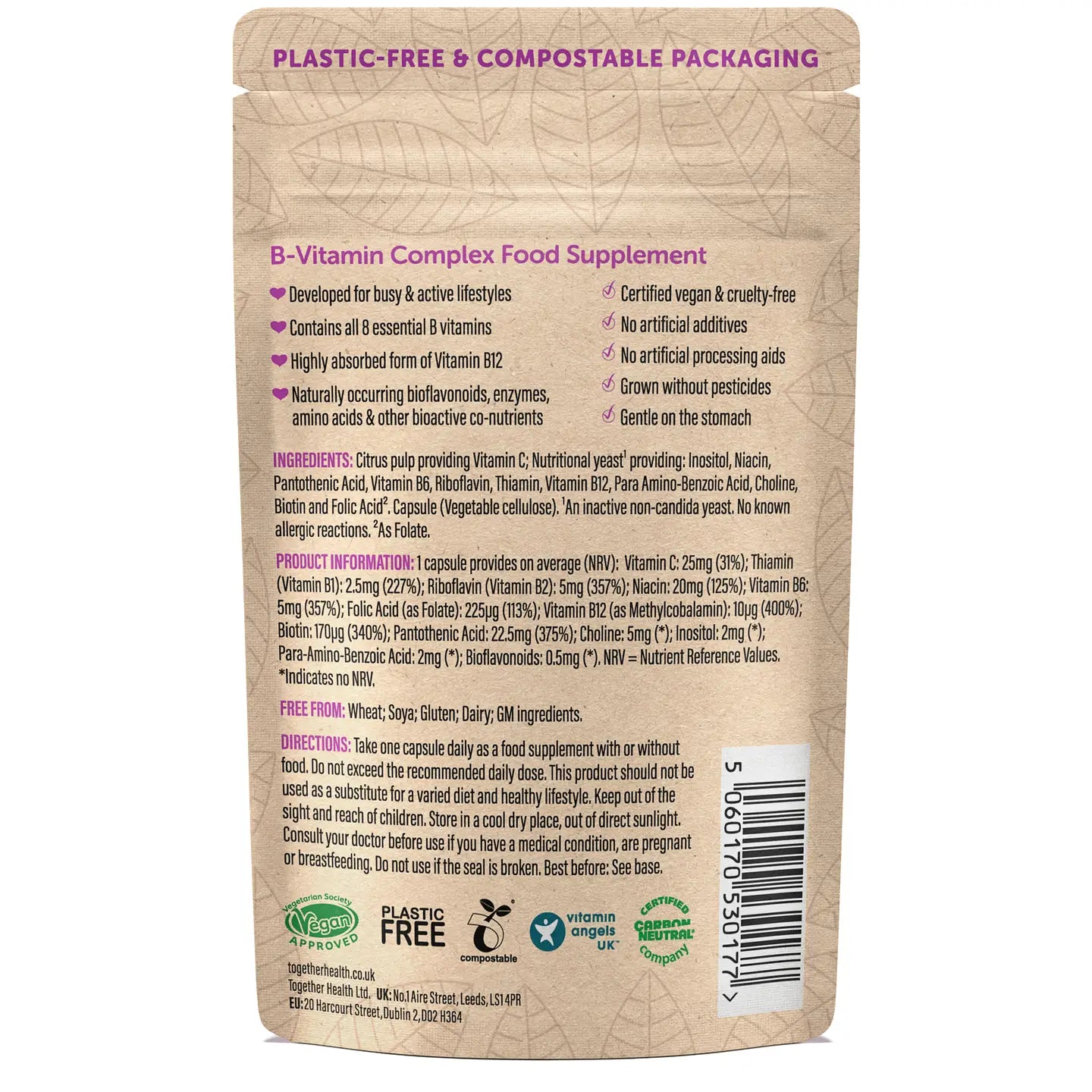 B Complex Vitamin – Vegan Supplement | 30 Capsules | Together Health