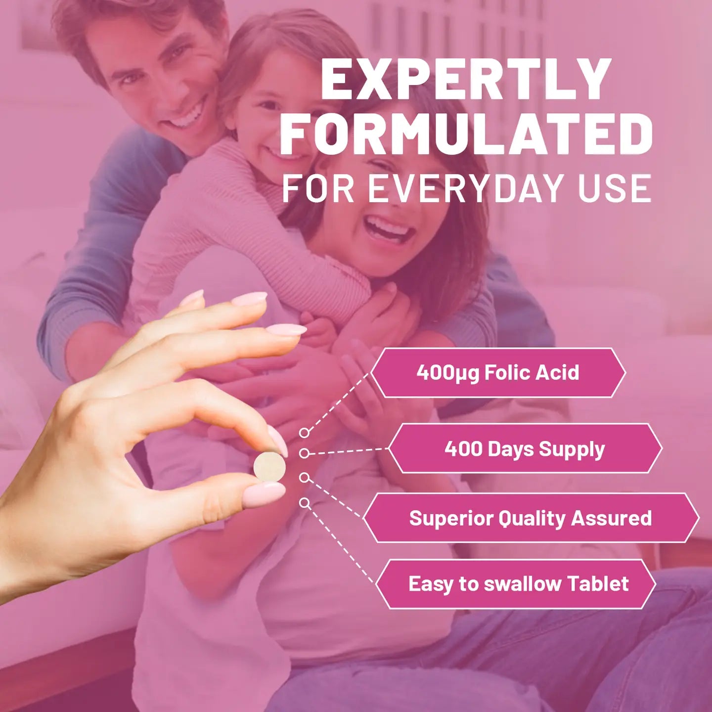 Folic Acid Tablets 400 Mcg - 400 Vegan Vitamin B9 Tablets | Prowise Healthcare