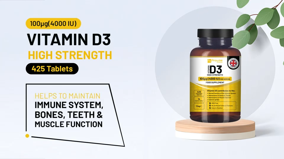 Vitamin D3 (4000 Iu Tablets) + K2 MK7 – (14 Months Supply) - Prowise Healthcare