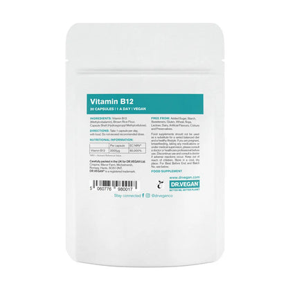 Vitamin B12 | 30 Capsules | Highly Absorbable | Vegan | DR.VEGAN