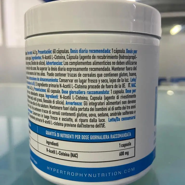 Nac 600mg. 60 Caps | HYPERTROPHY NUTRITION