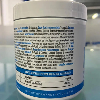 Nac 600mg. 60 Caps | HYPERTROPHY NUTRITION