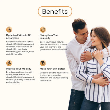Vitamin D3 (4000 Iu Tablets) + K2 MK7 – (14 Months Supply) - Prowise Healthcare
