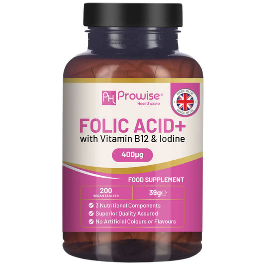 Folic Acid Tablets 400 Mcg - 400 Vegan Vitamin B9 Tablets |  Prowise Healthcare