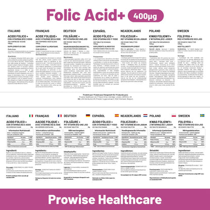 Folic Acid Tablets 400 Mcg - 400 Vegan Vitamin B9 Tablets |  Prowise Healthcare