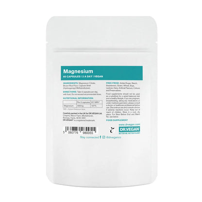 Magnesium Citrate | 400mg | 60 Capsules | Dr Vegan