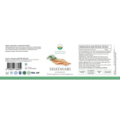Satavari (Shatavari) - 60 Vegacaps - Ayurveda Specialist B.V.