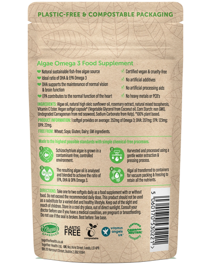 Omega 3 – Vegan Omega 3 – 30 Softgels - Vegan DHA & EPA - Together Health