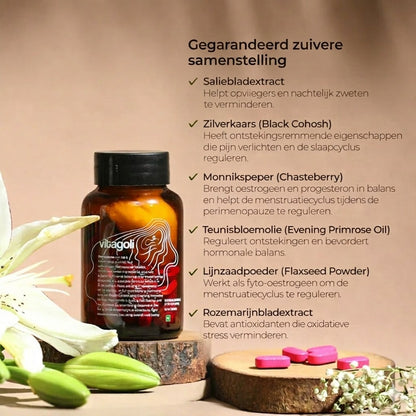 Overgang slaap & hormoon support | 60 vegan tabletten
