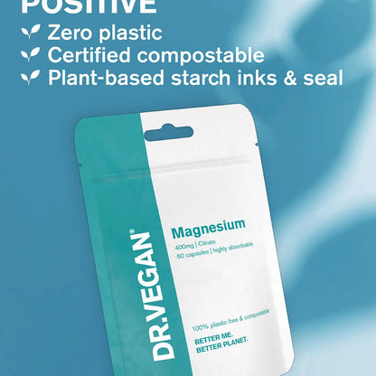Magnesium Citrate | 400mg | 60 Capsules | Dr Vegan