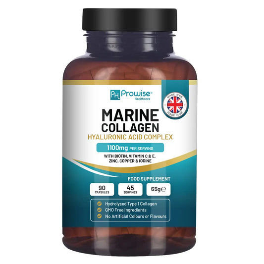 Marine Collagen with Hyaluronic Acid 1100mg - 90 Capsules - Prowise Healthcare