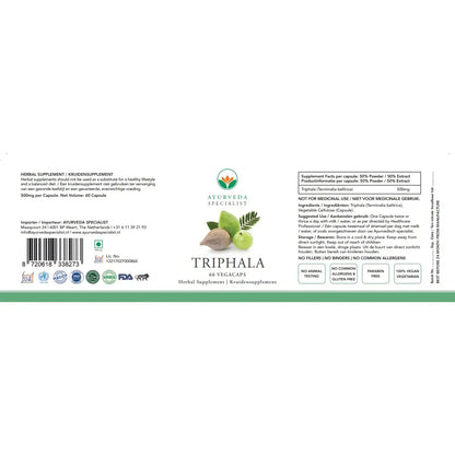 Triphala - 60 Vegacaps - Ayurveda Specialist B.V.