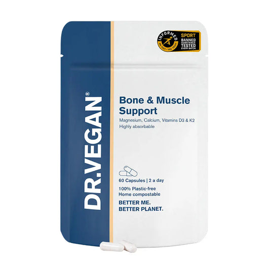 Bone & Muscle Support | Calcium, Magnesium | 60 Capsules| DR.VEGAN